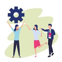 Business coworkers cartoons vector