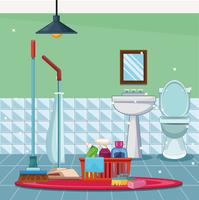 housekeeping cleaning cartoon vector