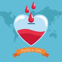 Dibujos animados de caridad donación de sangre vector