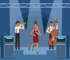 Music band cartoon vector