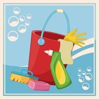 housekeeping cleaning cartoon vector