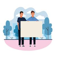 people with posters vector
