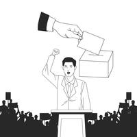 man making a speech and audience silhouette and voting vector