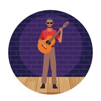 Dibujos animados de artista músico vector