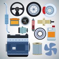 Car factory and parts vector