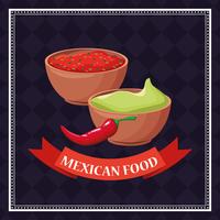 Mexican food card vector