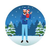 feliz navidad en invierno vector