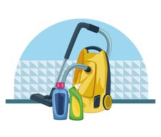 housekeeping cleaning cartoon vector