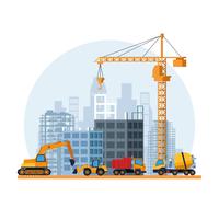 contruction site cartoon vector