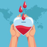Dibujos animados de caridad donación de sangre vector