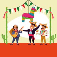 Mexicans cinco de mayo cartoon vector