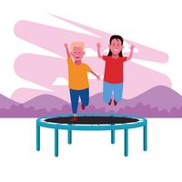 children at the playground vector