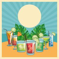 tropical cocktail poster vector