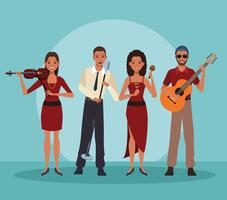 Music band cartoon vector