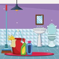 housekeeping cleaning cartoon vector