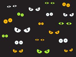 Ilustración vectorial ojos espeluznantes en el fondo oscuro - fondo de Halloween vector