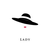 Lady retro hat icon isolated on white background.