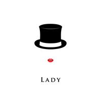 Lady wearing Cylinder hat and lipstick. vector