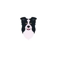 Abstract vector illustration of border collie head.