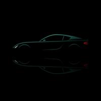 Green sport car silhouette  vector