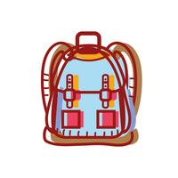 backpack object with pockets and closures design vector