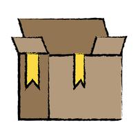 caja paquete objeto abierto diseño vector