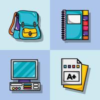 set school tools design to study and learn vector