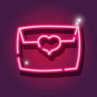 card letter neon icon decoration vector