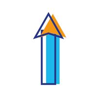 color web arrow up load icon vector