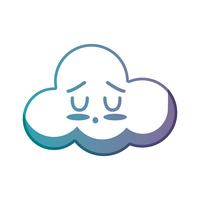 line kawaii cute tender cloud weather vector