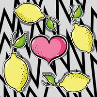 delicious tropical patches fruit design vector