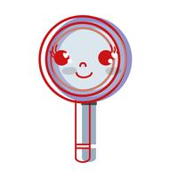 kawaii cute happy magnifying glass vector