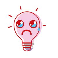 kawaii cute crying bulb idea vector