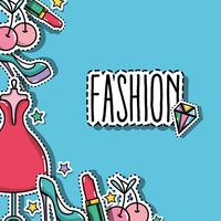 fashion patches trendy backgroun design vector