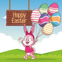 Happy easter card vector