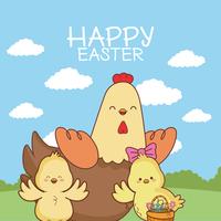 Happy easter card vector