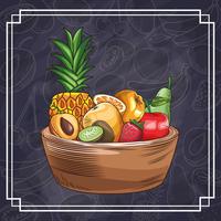 hand drawn fruits vector