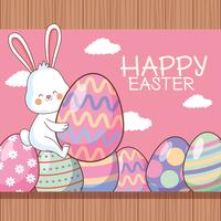 Happy easter card vector