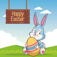 Happy easter card vector