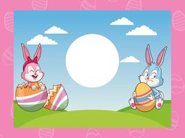 happy easter cartoons vector