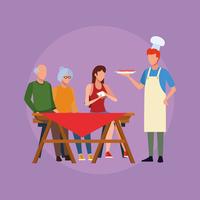 Family barbecue picnic vector