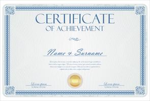 Certificado o diploma retro plantilla vintage vector