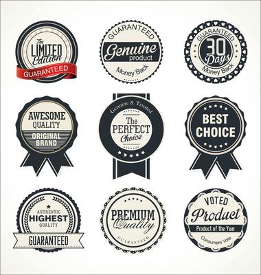 Retro vintage badges and labels collection