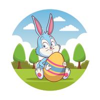 happy easter cartoon vector