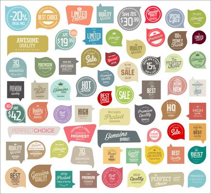 Modern badges stickers and labels collection