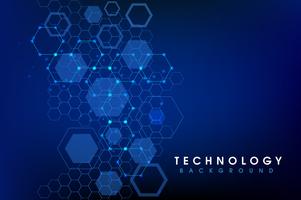 Hexagon abstract blue vector background