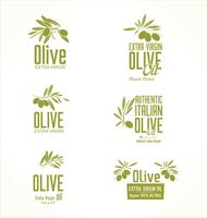 Olive oil retro labels collection vector