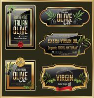 Olive oil retro labels collection vector