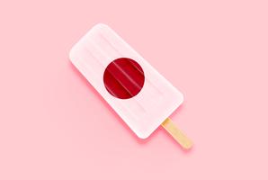 Colorful realistic flag ice cream, vector illustration