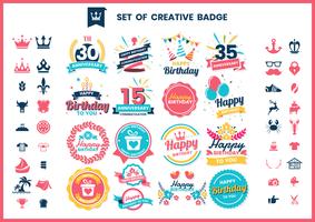 Birthday Retro Vector for banner